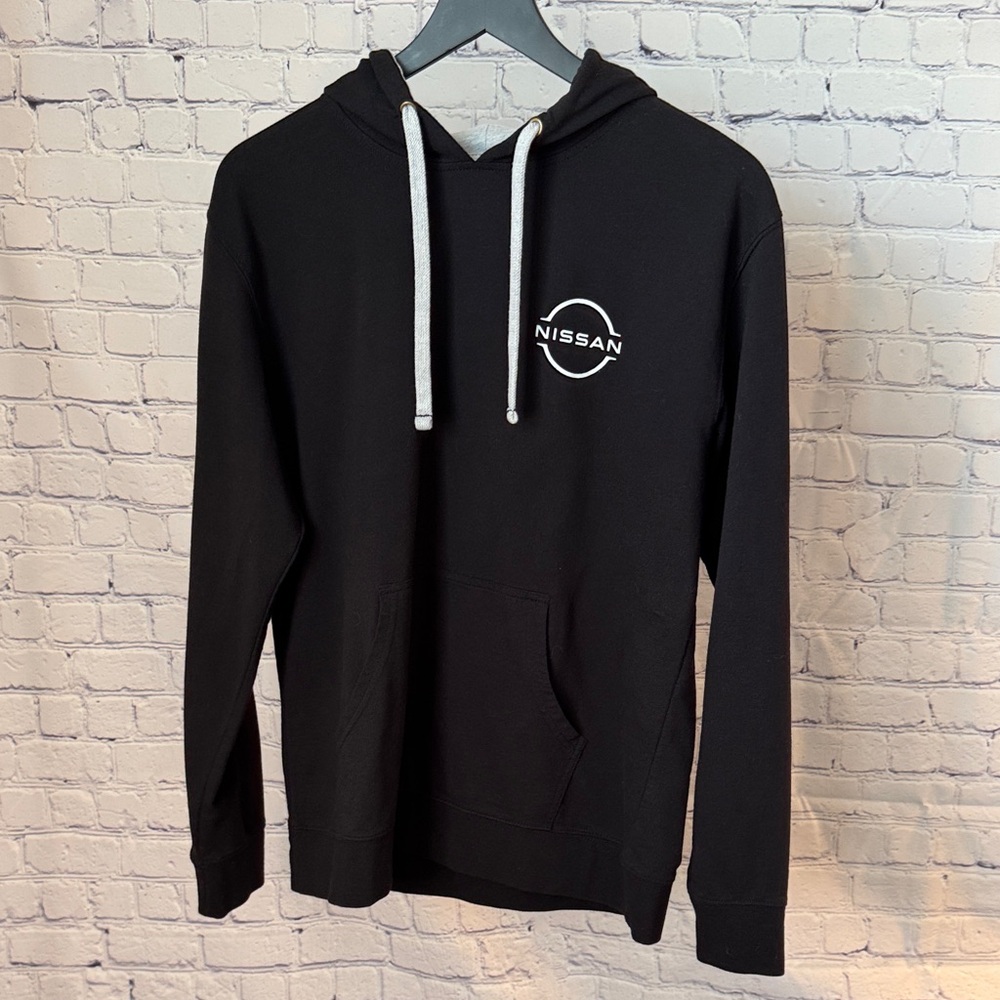 Men’s NWOT Black Hoodie with White Nissan Logo